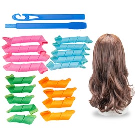 CGLRybO Hair Curlers 18 Pieces, Hair Curler Spiral Curls DIY Hair Styling Rolls with 2 Piece Styling Hooks for Most Hairstyles
