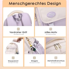 Clufar School Backpack Teenager Girls Boys Waterproof Backpack Women 16.3 Inch Laptop Causal Travel Daypack School Bag Girls Kawaii School Bag School Bag for School Travel, B-purple.