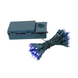 Novelty Lights Battery Operated LED Mini Lights 18 Feet, 50 Count Purple Fairy Lights on Green Wire, On/Off & Timer Modes, Indoor/Outdoor Use, 3X D-Cell Required