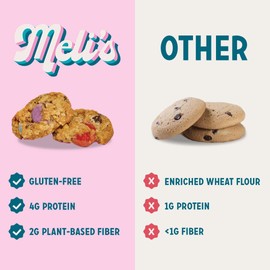 Meli’s Gluten Free Cookie Mix, Cookies Variety Pack - Chocolate Chip, Rainbow Chip & Oatey Raisin, High Protein Baking Mix, Easy Bake Oven Mixes for Sweet Treats & Desserts, 16oz Box,3-Pack