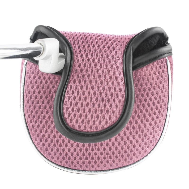 Andux Mesh Mallet Putter Cover Golf Putter Head Covers Pink,