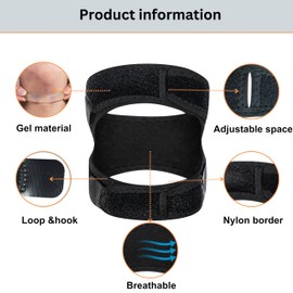 Patella Tendon Support Strap Dual Pack of1 | Adjustable Knee Strap Patella Tendon Brace with Stabilizer Band for Hiking, Soccer, Basketball, Runners, Jumpers,for Unisex