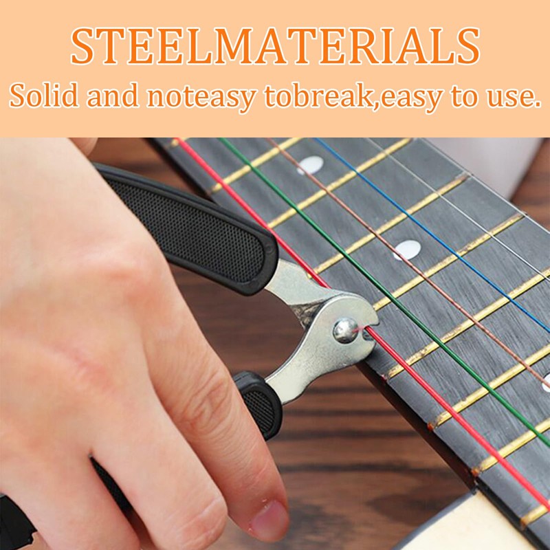 Guitar Maintenance Kit with 6 Pcs Guitar Strings - 3-in-1Multifunctional
