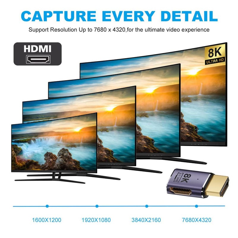 NFHK HDMI macho a HDMI 2.1 hembra, plano, horizontal, 90