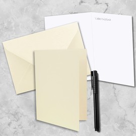 10 x Folding Cards Set DIN A5 Vanilla with Envelopes DIN C5 and Matching Inserts in White Blank Folding Cards 14.8 x 21 cm
