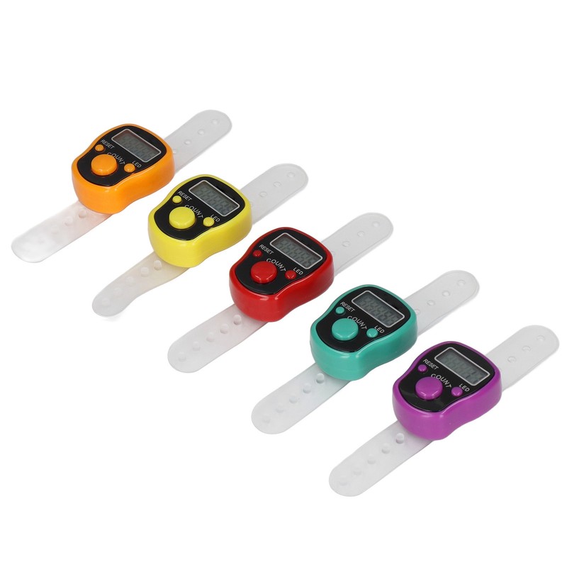 5 Pcs Electronic Finger Counter Portable Lightweight Adjustable Ring Finger