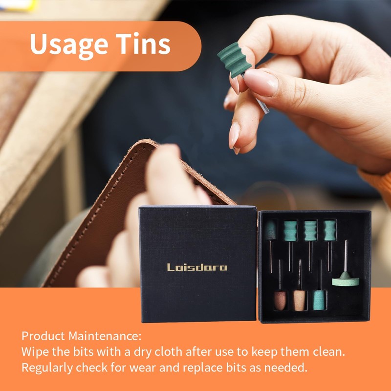 Leather Edge Burnishing Bits for Rotary Tools - Set of