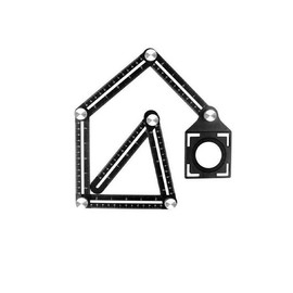 AIMALL Universal Angularizer Ruler Multi Angle Measuring Template Tool Hole Locator, Black, Ideal for DIY, Woodworking, and Construction