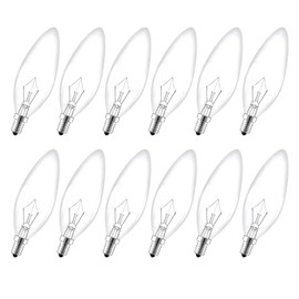 Artiva USA 40W Dimmable Candlelabra Bulb E12, 2700K Warm White, B10 Clear, for Chandelier,Ceiling Fan, Pendents or Arc Floor lamp (Set of 12)