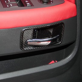 Korlot Cubierta interior de fibra de carbono para manija de puerta para Dodge Challenger 2008-2014