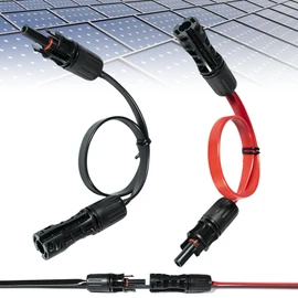 Riisoyu Pack of 2 Solar Cable Window Feed-Through MC4 Compatible Flexible Flat with Plug Coupling 30 cm Flat Solar Cable Window Feedthroughs Waterproof PV Cable for Balcony Power Plant Solar Power