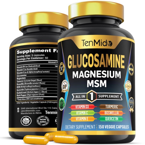 Tenmido Glucosamine MSM Supplement for Men and Women - 11in1