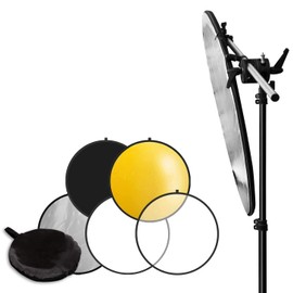 Julius Studio [2-Pack] 32" 5-in-1 Photography Collapsible Light Disc Reflector, 5 Colors White, Black, Silver, Gold, Translucent, JSAG529