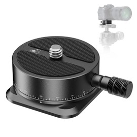 NEEWER Panorama QRP-6 Quick Release Plate, 360° Scaled Swivel Head Camera Tripod Mounting Adapter with Arca Type Base and 1/4 Inch Screw for DSLR Camcorder Tripod Monopod Slider, Max. Load 5 kg