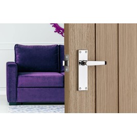 Designer Levers - Victorian Straight Lever Door Handles - Polished Chrome - 1 Pair - Latch Door Handle - Interior Use - Long Latch