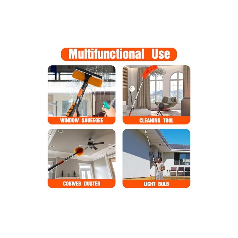 LAANPOLE Telescoping Pole, 5-20FT Aluminum Extension Pole(26FT Reach), Multi-Purpose Paint