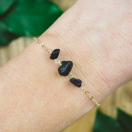 Lava Beaded Chain Bracelet in 14k Gold Fill