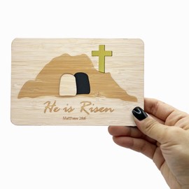 Happy Easter Wooden Greeting Card With Display Stand, Unique Keepsake for Kids, Family, Her and Him