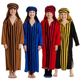 Charlie Crow Deluxe Shepherd/Innkeeper nativity costume for kids | 3 Colours | One Size 5-7 Years (Red)