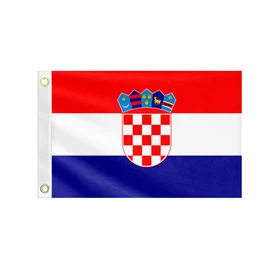 Double Sided Croatia Boat Flag 12x18IN Croatians Marine Small Flag Bright Colors Fade Proof Nylon Truck Motorcycle Banner with 2 Brass Grommets Outside