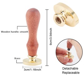 CRASPIRE Wax Seal Stamp Fish Vintage Sealing Wax Stamps Fossil Oval Removable Brass Head Sealing Stamp with Wooden Handle for Christmas Wedding Invitations Xmas Thanksgiving Gift Wrap