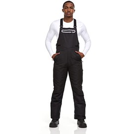 Arctic Quest Mens Insulated Snow and Ski Bib Overalls Snow Pants Snowboard Mens Overalls for Fishing, Hunting, Snowmobiling, Rich Black, X-Large