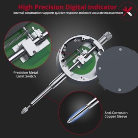 XUNTOP Digital Dial Indicator 1inch/0.0005inch LCD Display Electronic Dial Test Indicator with Rear Cover, Inch/Metric Conversion Dial Test Gauge for Lathe,3D Printer,CNC,Industrial