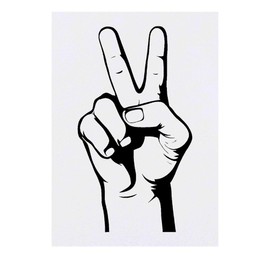 'Peace Hand Sign' Temporary Tattoo - Water Resistant, Skin-Safe, Non-Toxic Transfer (TO00083739)