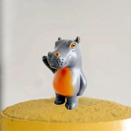 Jxueych Rebellious Hippo Figurine, Miniature Resin Hippo Standing 3.5 Inch, Adorable Mini Hippo - The Cutest Addition to Your Decor!