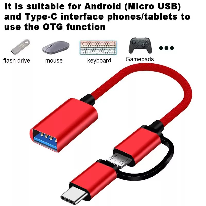 Universal 2 In1 Type C Micro USB Male To USB