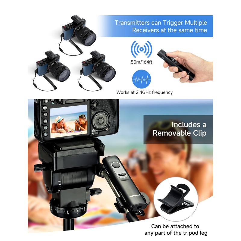PROfezzion 165 ft Wireless Remote Shutter Release for Panasonic S9,