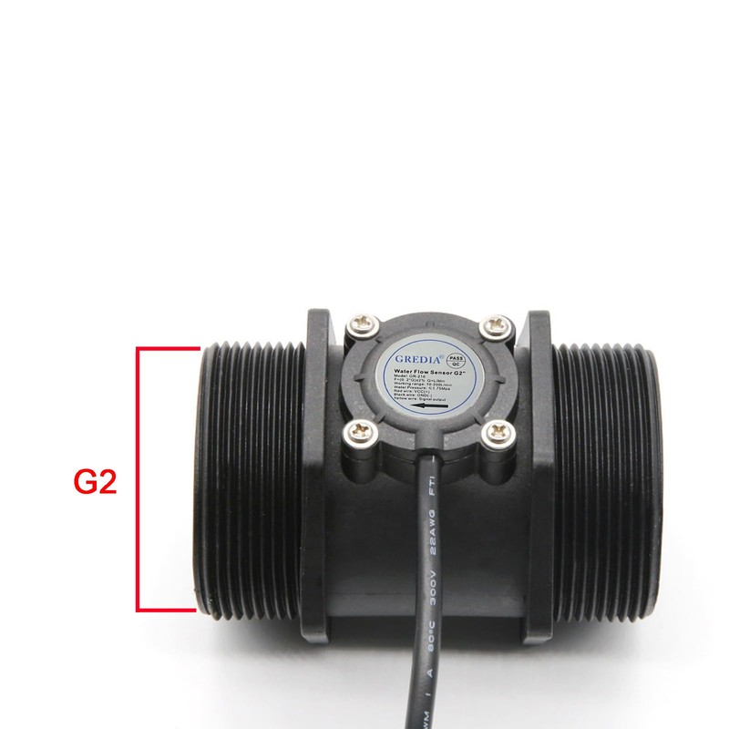 GREDIA 2" Water Flow Sensor Food-Grade Switch Hall Effect Flowmeter