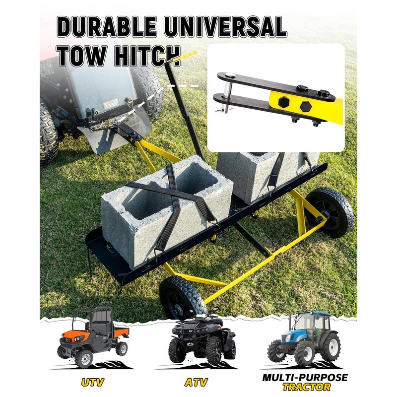 BlumeTrec Tow Behind Dethatcher, Pull Behind Lawn Dethatcher with Spring