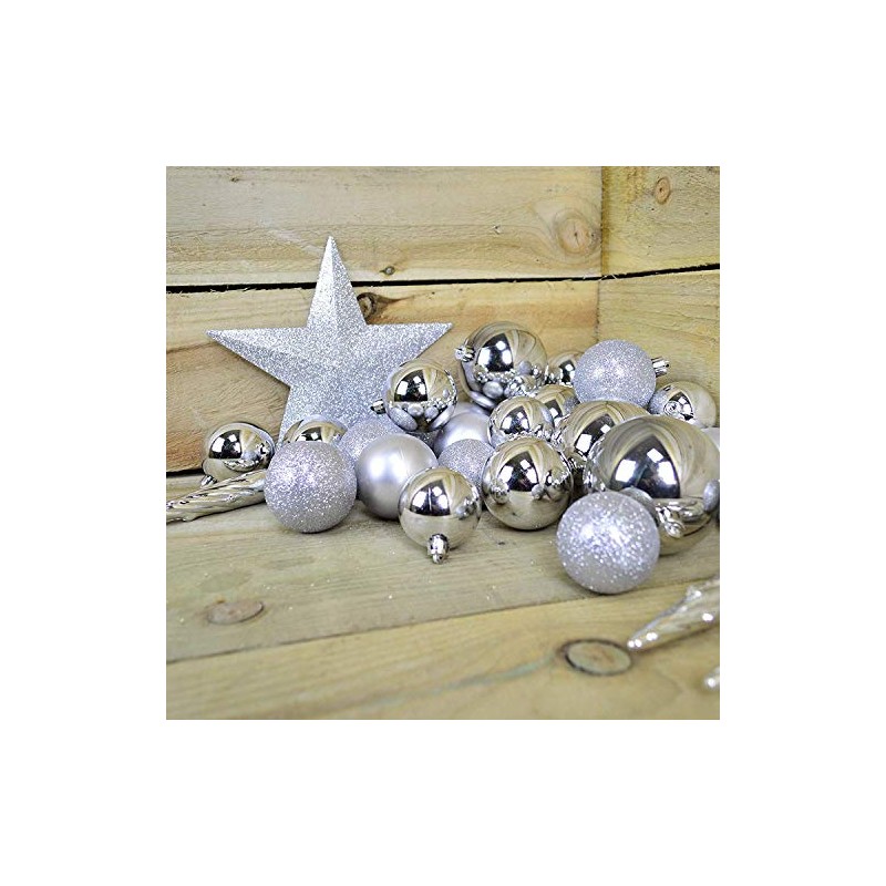 33 pieces - Christmas Tree Decoration Kit: Baubles, Decorations, Star