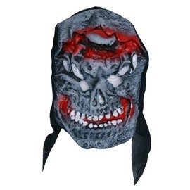 Zombie Rubber Face Mask Red Grey