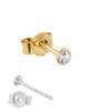 NKlaus Single Stud Earrings 3 mm Yellow Gold 750 Gold