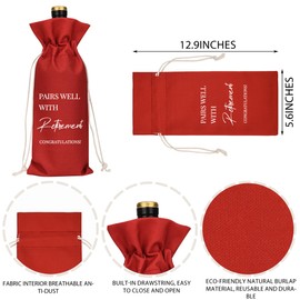 YUANHAO Red Retirement Wine Bag Leaving Farewell Goodbye Gifts for Woman Men Coworkers Boss Leader Friends Pairs Well With Retirement Wine Bag