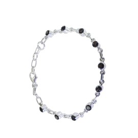 RIYO Brown 925 Sterling Silver Smoky Quartz Bracelet Teasing Handmade Jewellery Vintage Sbrasqu-76012, Sterling Silver Silver, Quartz