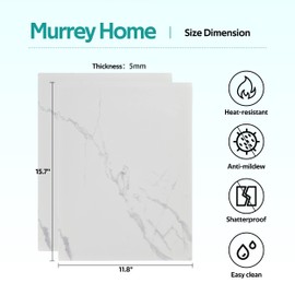 Murrey Home Glass Cutting Board Set for Kitchen Counter, Tempered Glass Chopping Boards Dishwasher Safe, Small Marble Countertop Tray, 16"x12"x2PC