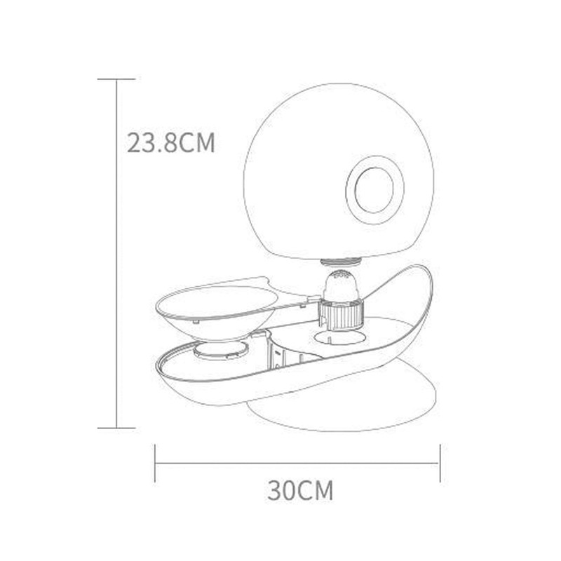 Pet Water Dispenser Snail Shape Automatic Transparent 2.8L Large Capacity