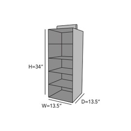 Covermates Keepsakes Hanging Closet Organizer Set - Heavy Duty Material, Sturdy Interior Shelves, Includes Trays with Dividers - Closet Storage-Grey Heather