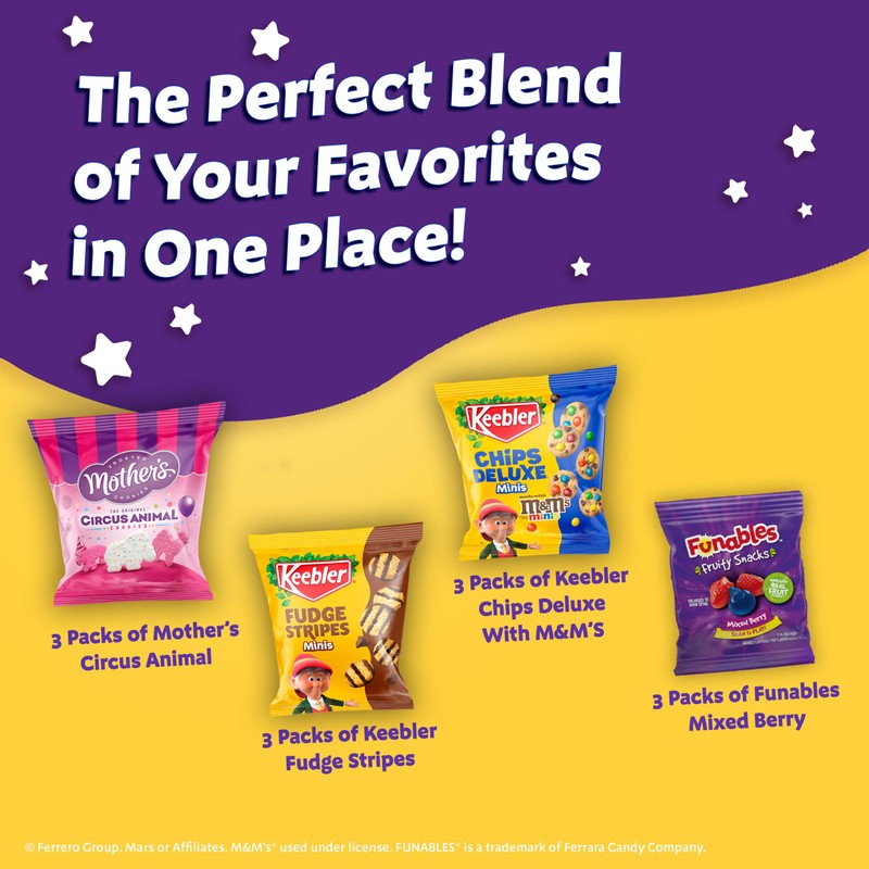 Keebler Sweet Treat Variety Pack, 12-Count Box, Includes Chips Deluxe,