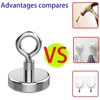KQWOMA Magnetic Eye Hooks, 12PCS Strong Neodymium Magnet Loop Hooks