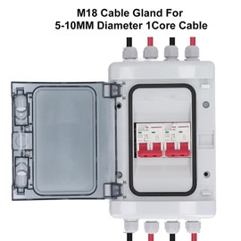 2 in 2 Out DC Miniature Circuit Breaker with Junction Box PV Solar Disconnect Switch Power Distribution IP65 Proof Battery Breaker Protector 500V (63A)