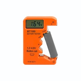ZUFECY Battery Tester Checker, Universal Battery Tester for AA AAA C D 9V 1.5V, Small Volt Checker for All Batteries - Orange Color