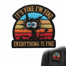 Patch It's Fine - Toppa Ricamata Tattica per Vestiti, Zaino e Giubbotti - Toppe Militari in Poliestere 7.5x7.5cm - Decorazione Divertente per Personalizzazione Abbigliamento