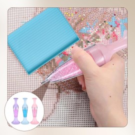 SNONESIY Pack of 3 Diamond Painting Flower Pot Shape Point Drill Pen, Diamond Painting Tool, E Painter Diamond Painting Pen, Diamond Painting Tools, for Nail Art Craft Making (Blue, Pink, Purple)