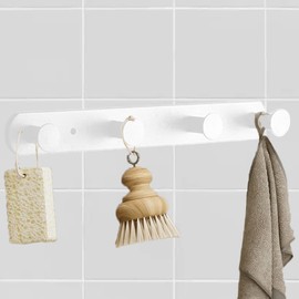 Molyorch Wall Coat Rack, White Coat Rack, Heavy for Bathroom Towel, Bedroom Clothing, Kitchen Towels