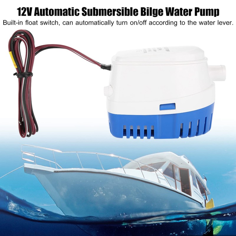 Bilge Pump 12V Automatic Boat Bilge Built-in Float Switch, Submersible