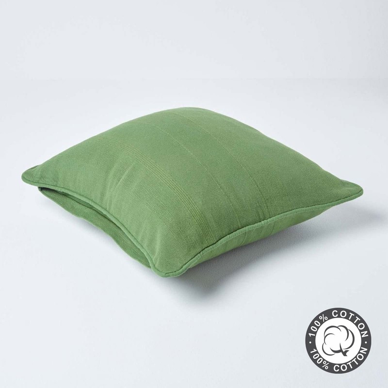 HOMESCAPES Rajput Ribbed Cushion Cover 18 x 18 Inches (45